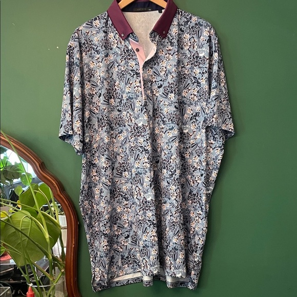 Greyson Other - Greyson Men’s XXL Desert Floral Polo Shirt Golf Purple & Blue